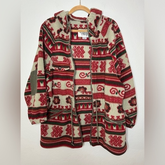 Vintage Mulberry Street Full Zip Aztec Print Fleece Jacket Women’s Large - Picture 8 of 15